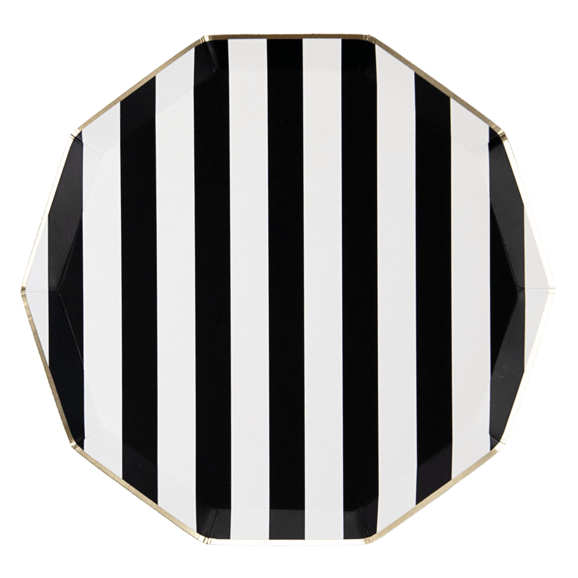 BLACK NOIR SIGNATURE CABANA STRIPE PLATES - Bria Blair Creative