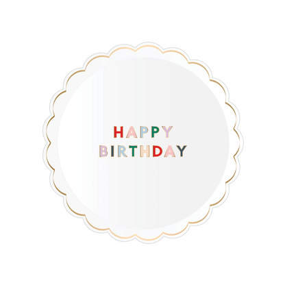 BLANC WHITE SIGNATURE HAPPY BIRTHDAY SMALL PLATE - Bria Blair Creative
