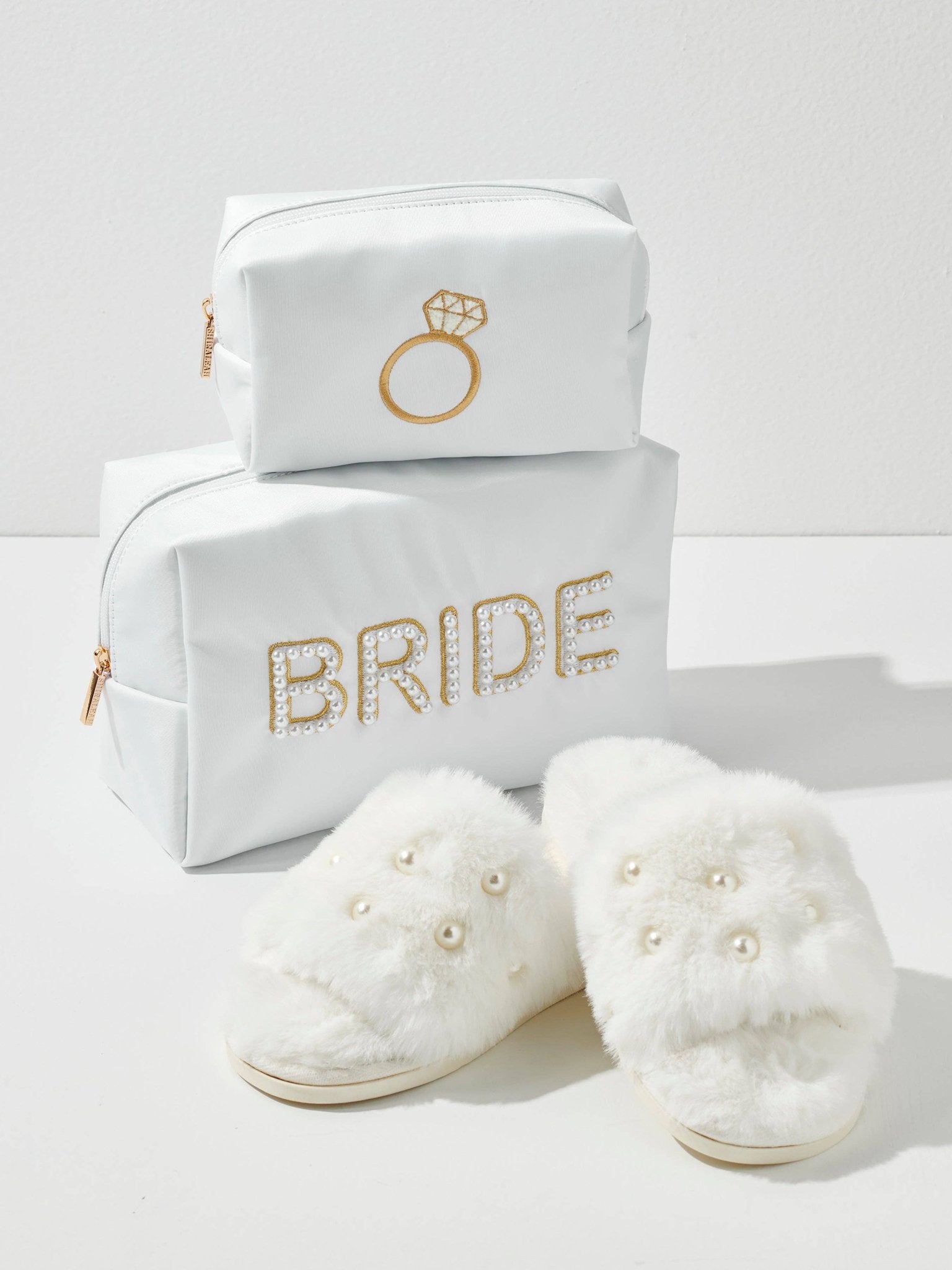 BLING RING SMALL ZIP POUCH, WHITE - Bria Blair Creative