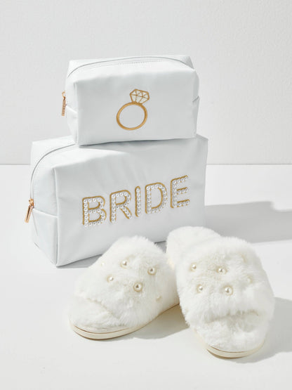 BLING RING SMALL ZIP POUCH, WHITE - Bria Blair Creative