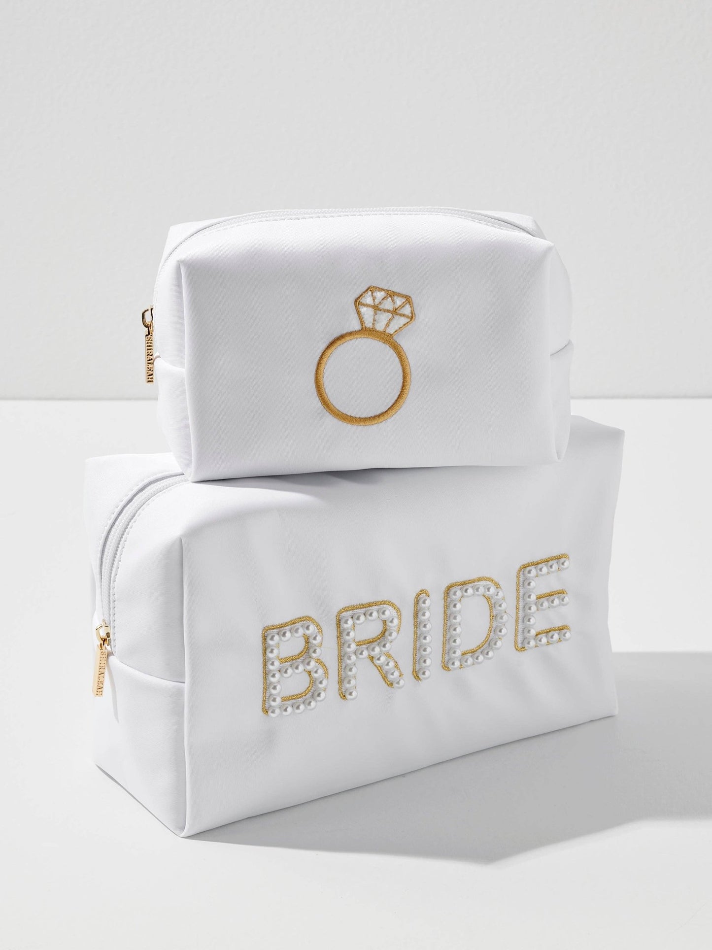 BLING RING SMALL ZIP POUCH, WHITE - Bria Blair Creative