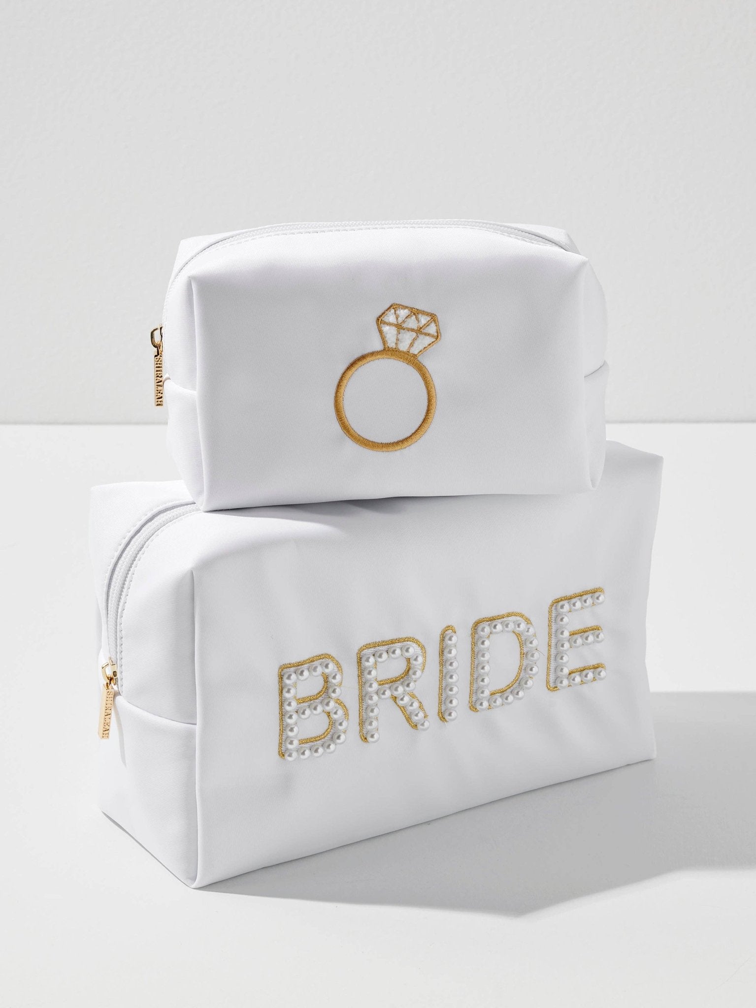 BLING RING SMALL ZIP POUCH, WHITE - Bria Blair Creative