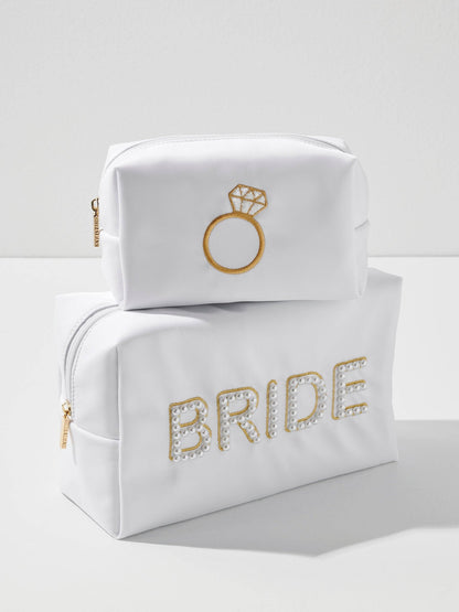BLING RING SMALL ZIP POUCH, WHITE - Bria Blair Creative