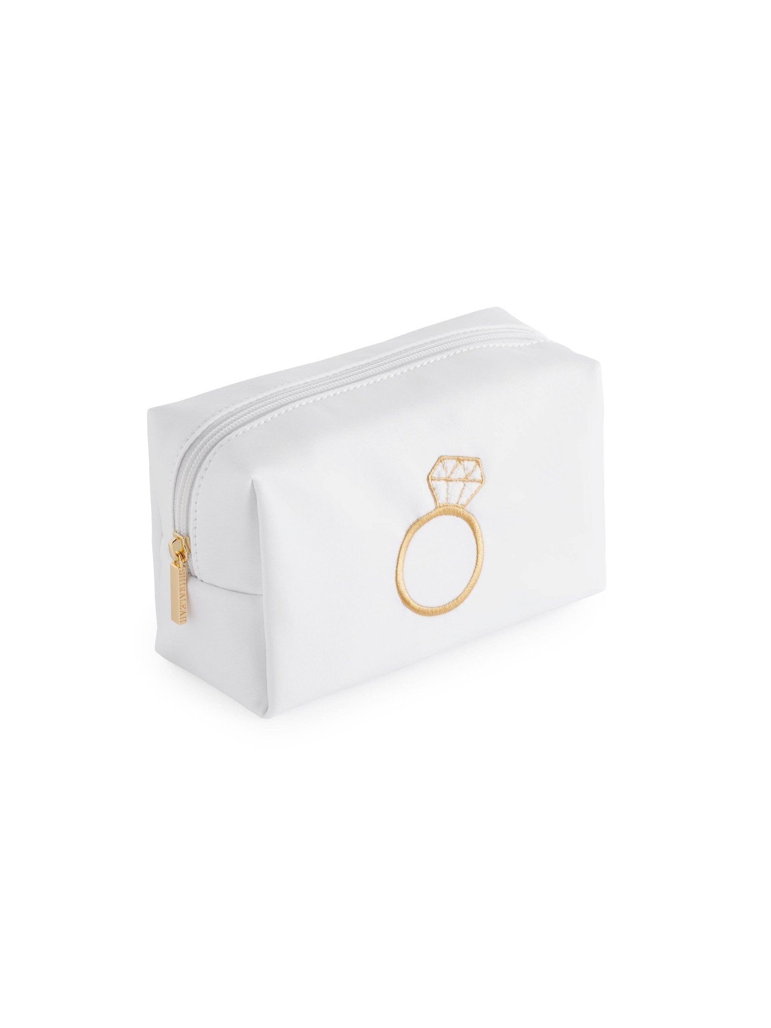 BLING RING SMALL ZIP POUCH, WHITE - Bria Blair Creative