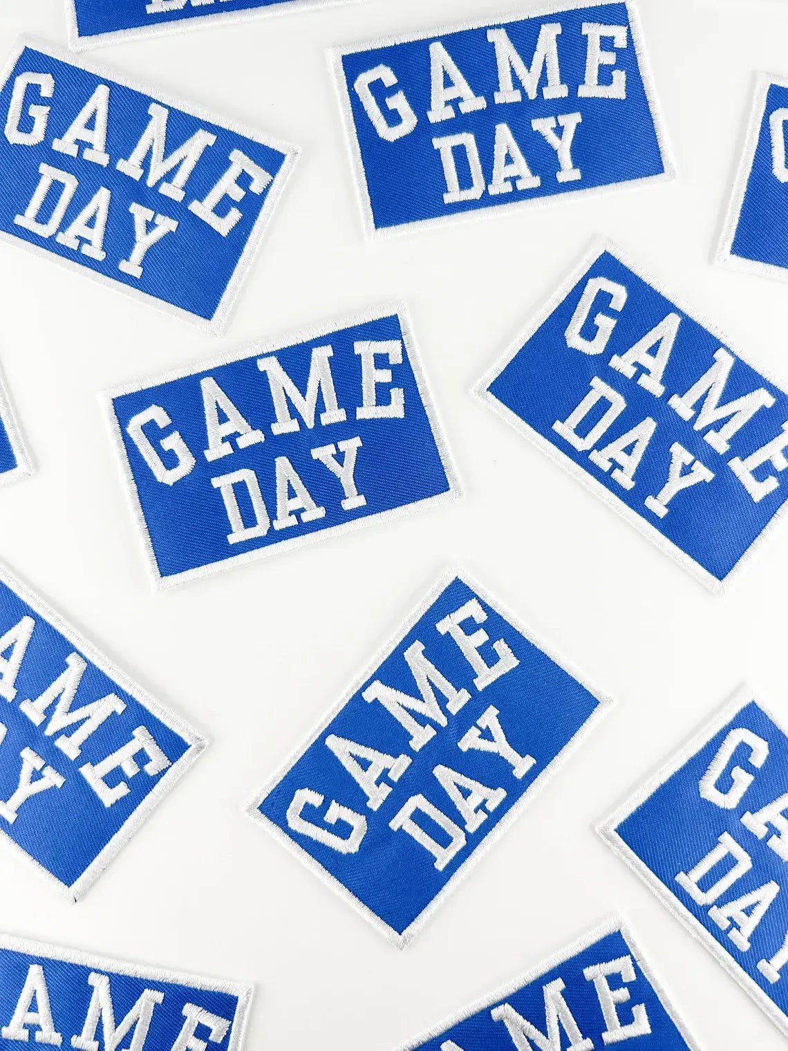 Blue Game Day Embroidered Iron - On Patch Football Tailgate - Bria Blair Creative