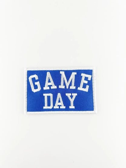 Blue Game Day Embroidered Iron - On Patch Football Tailgate - Bria Blair Creative