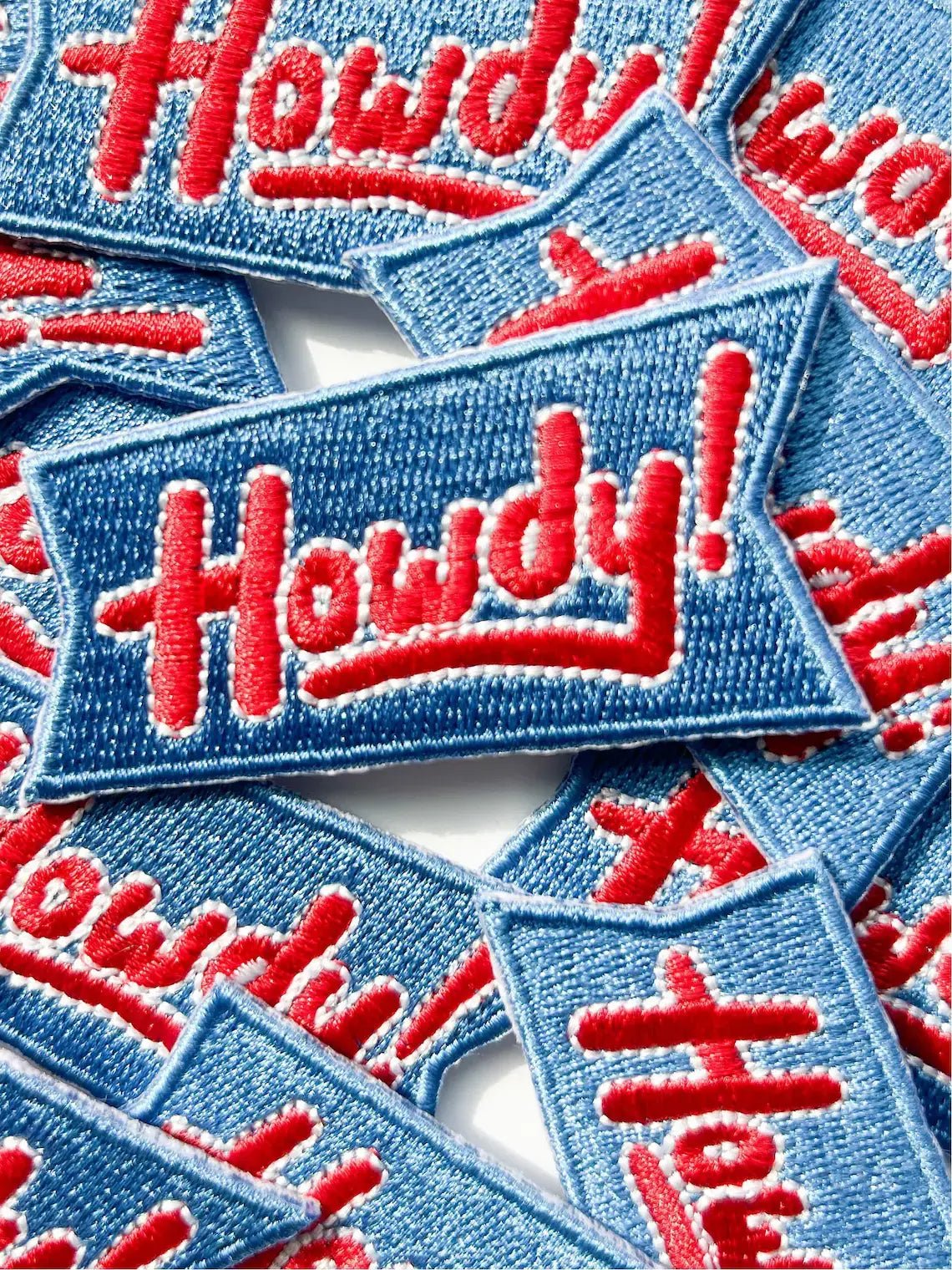 Blue Howdy Iron On Patch for Trucker Hats Western Cowgirl - Bria Blair Creative