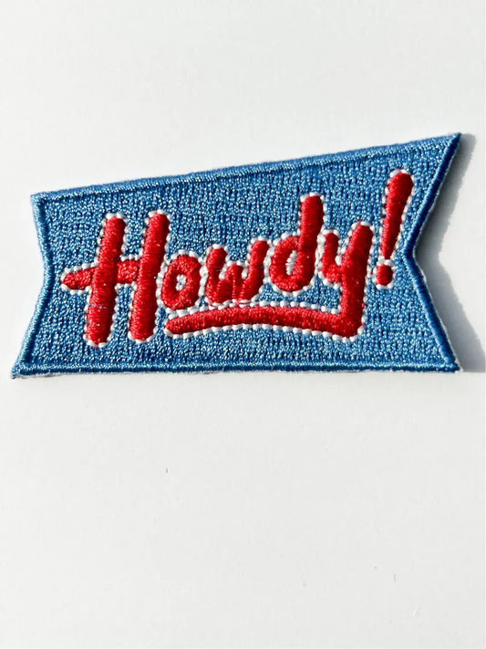 Blue Howdy Iron On Patch for Trucker Hats Western Cowgirl - Bria Blair Creative