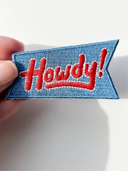 Blue Howdy Iron On Patch for Trucker Hats Western Cowgirl - Bria Blair Creative