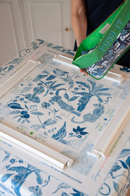 Blue Instructional Mahjong Tablecloth - Bria Blair Creative
