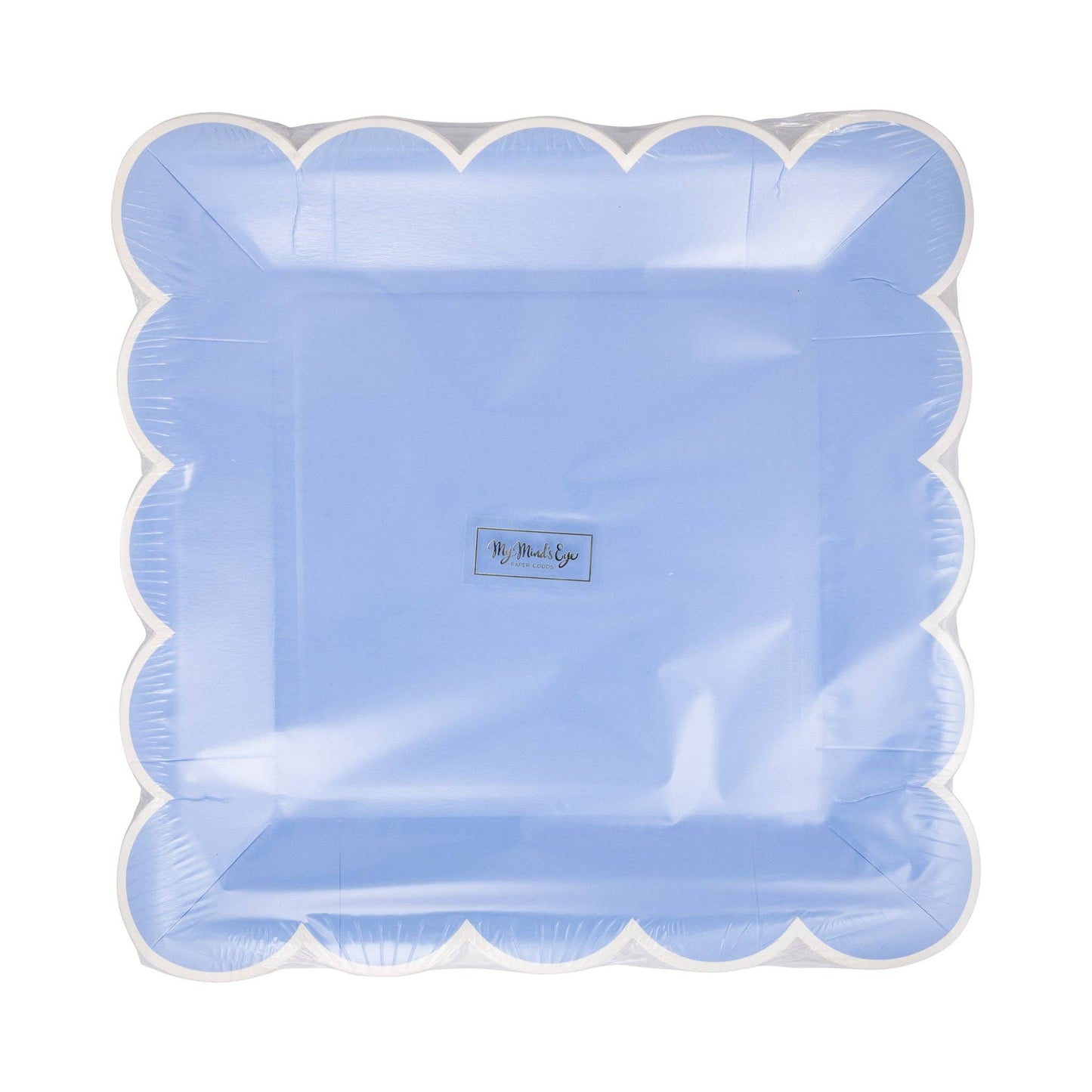 Blue Scalloped 9" Square - Bria Blair Creative