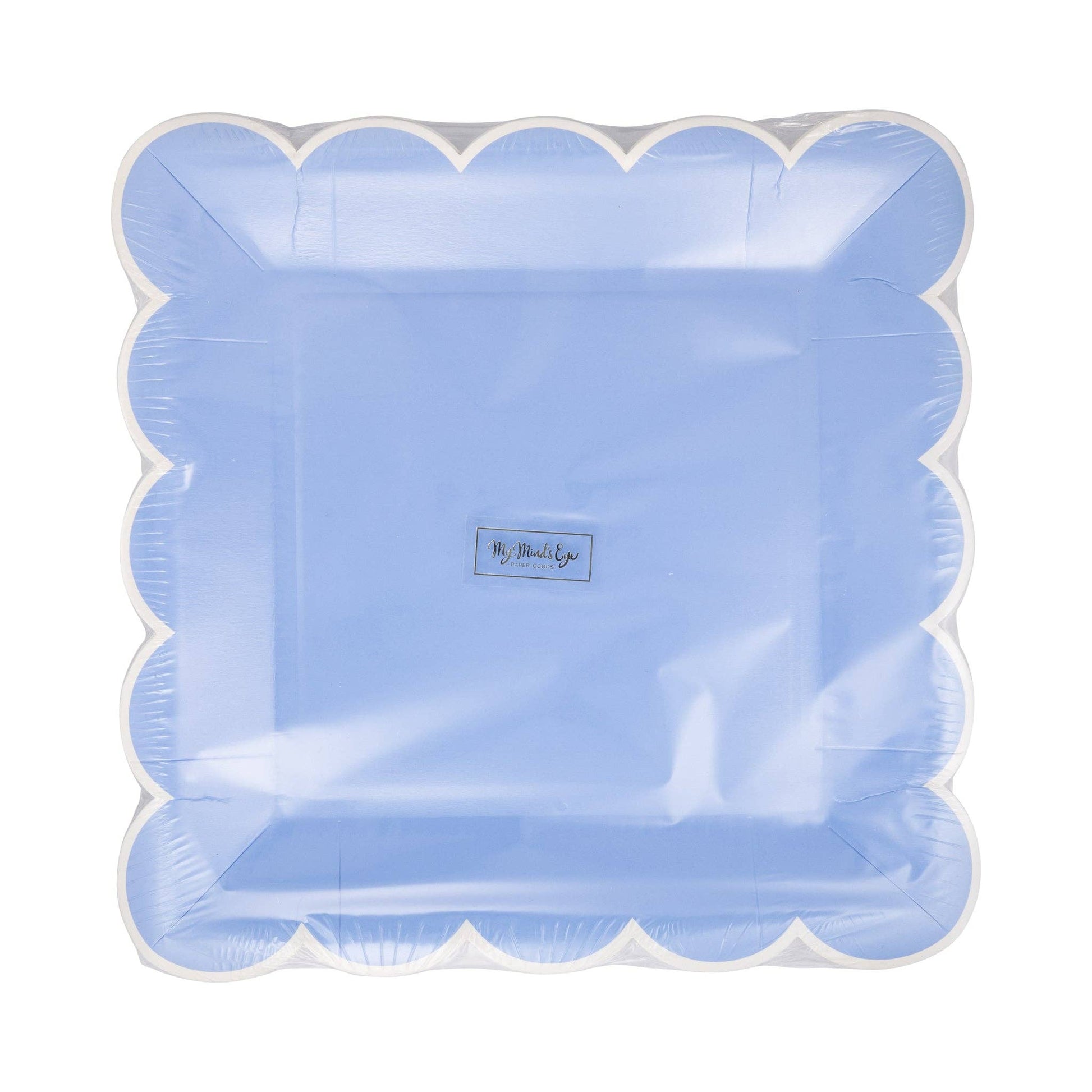Blue Scalloped 9" Square - Bria Blair Creative