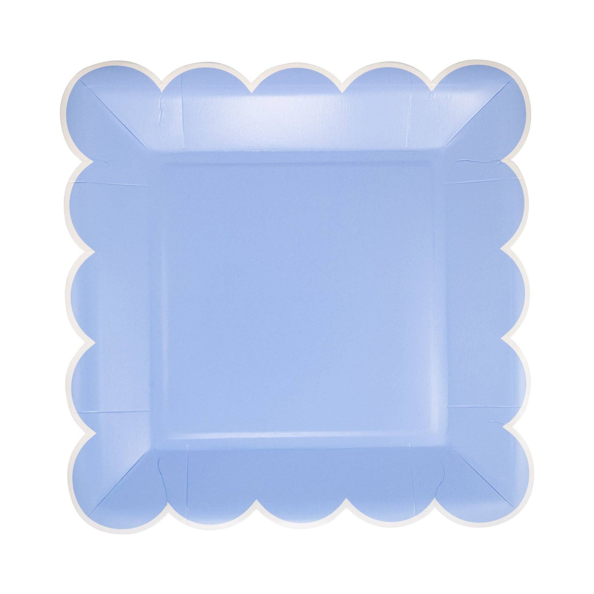Blue Scalloped 9" Square - Bria Blair Creative