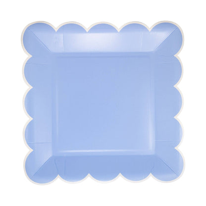 Blue Scalloped 9" Square - Bria Blair Creative
