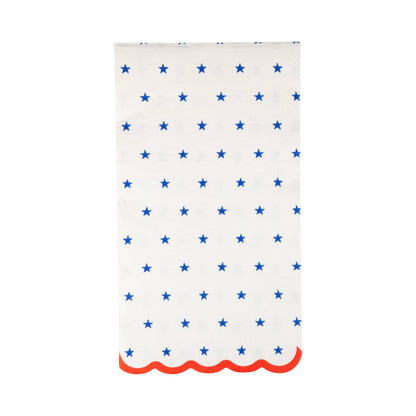 Blue Stars Scallop Guest Napkin (24ct) - Bria Blair Creative
