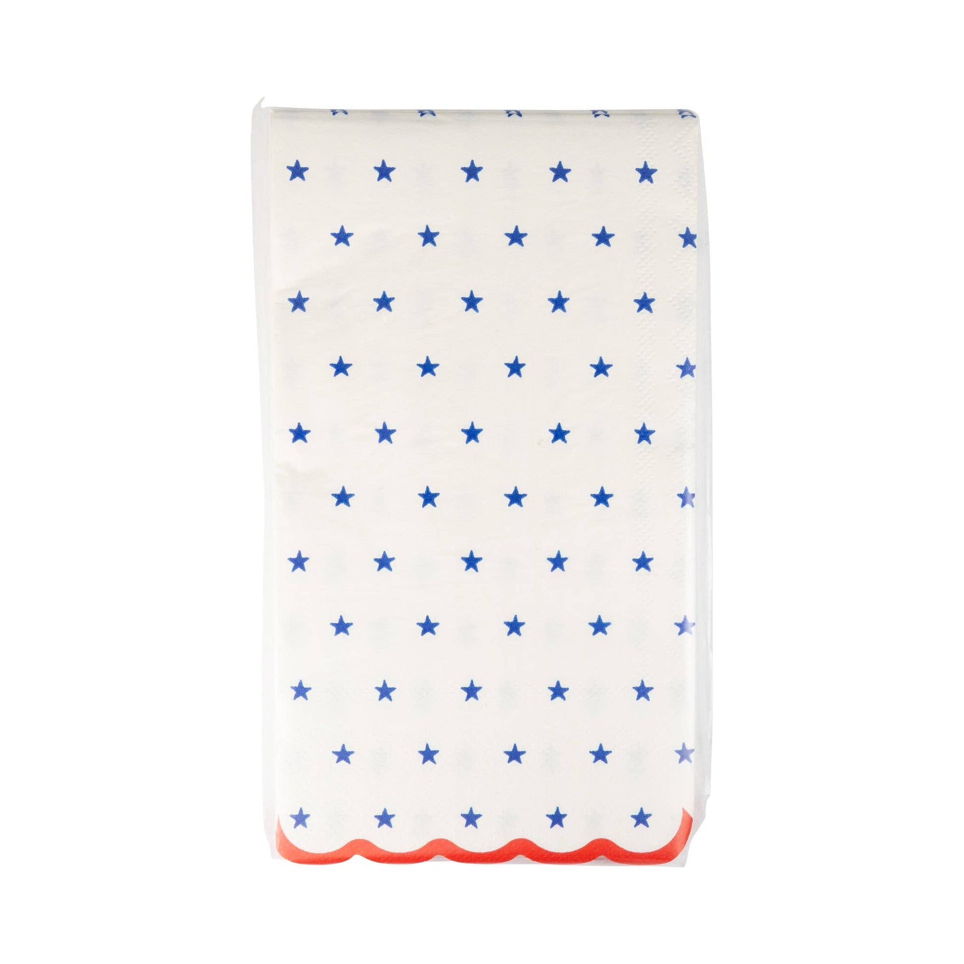 Blue Stars Scallop Guest Napkin (24ct) - Bria Blair Creative