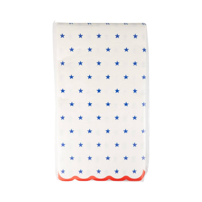 Blue Stars Scallop Guest Napkin (24ct) - Bria Blair Creative