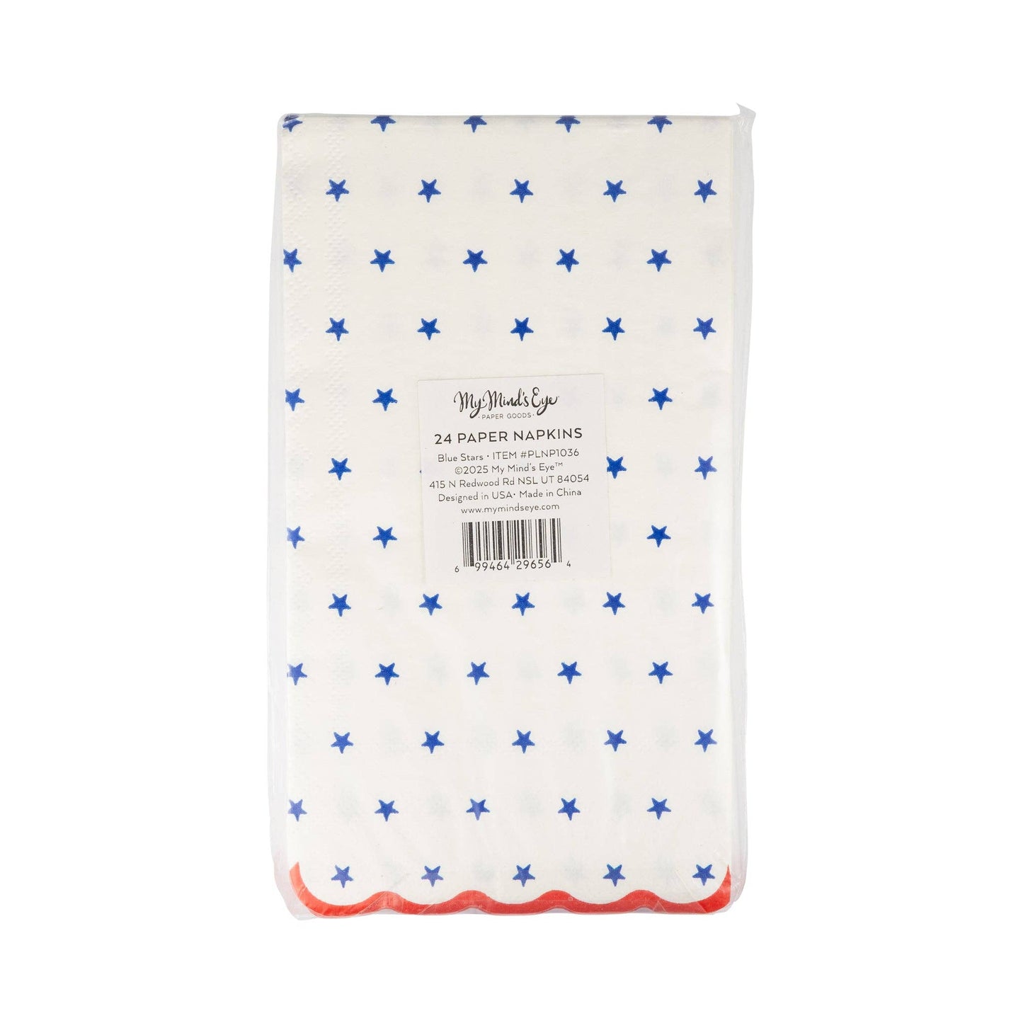 Blue Stars Scallop Guest Napkin (24ct) - Bria Blair Creative