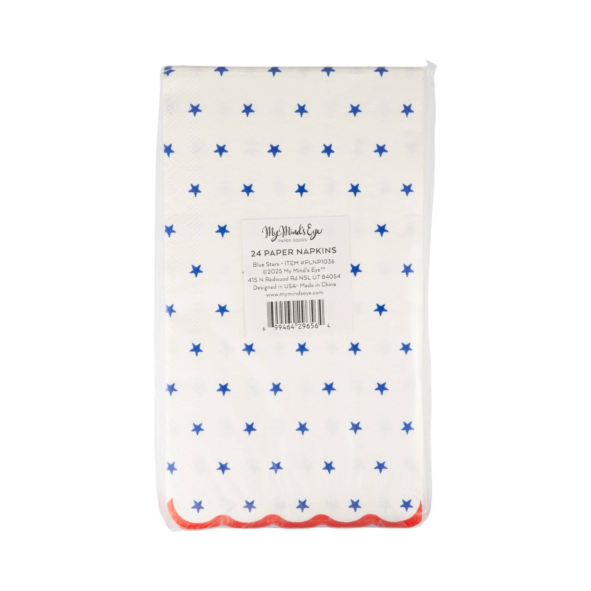 Blue Stars Scallop Guest Napkin (24ct) - Bria Blair Creative