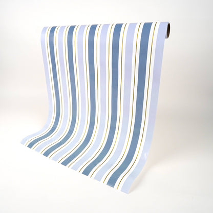 Blue Striped Paper Table Runner - Bria Blair Creative