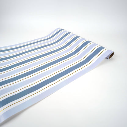 Blue Striped Paper Table Runner - Bria Blair Creative