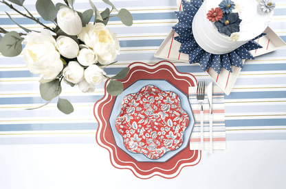 Blue Striped Paper Table Runner - Bria Blair Creative