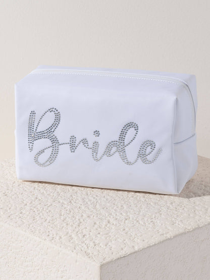 "BRIDE" ZIP POUCH, WHITE - Bria Blair Creative