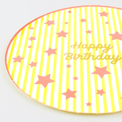 Bright Star Happy Birthday Dinner Plates - Bria Blair Creative