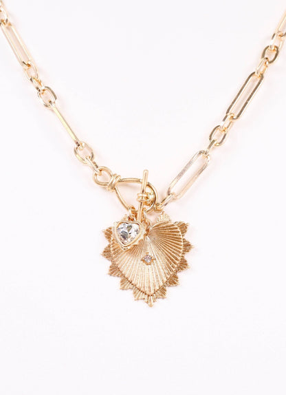 Brogan Heart Necklace GOLD - Bria Blair Creative