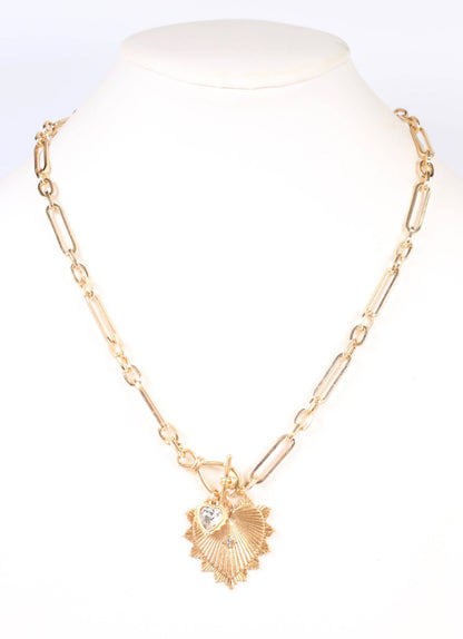 Brogan Heart Necklace GOLD - Bria Blair Creative