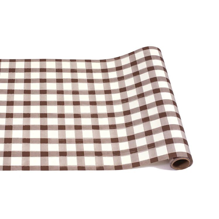 Brown Painted Check Runner - Bria Blair Creative
