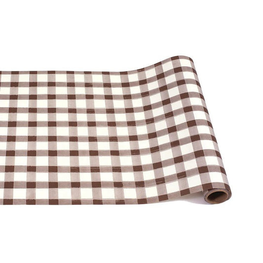 Brown Painted Check Runner - Bria Blair Creative