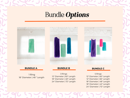Bundled Custom Aerial Fringe Rings: Bundle C (5 Rings) / Full Plastic - Bria Blair Creative