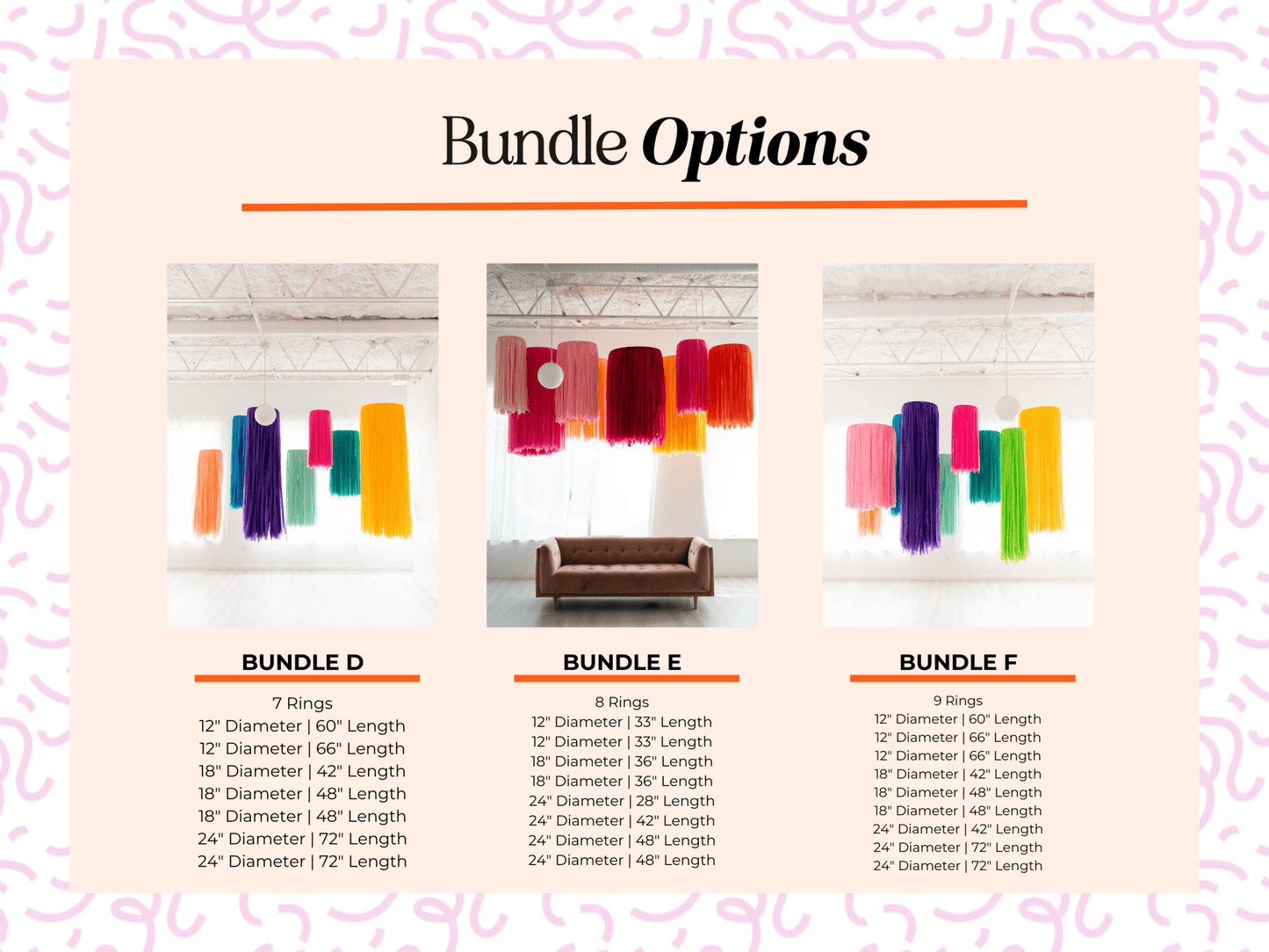 Bundled Custom Aerial Fringe Rings: Bundle C (5 Rings) / Full Plastic - Bria Blair Creative