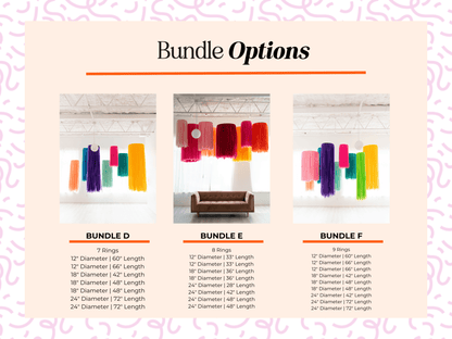 Bundled Custom Aerial Fringe Rings: Bundle C (5 Rings) / Full Plastic - Bria Blair Creative