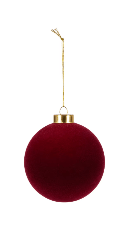 Burgundy Flocked Ornament, 6" - Bria Blair Creative