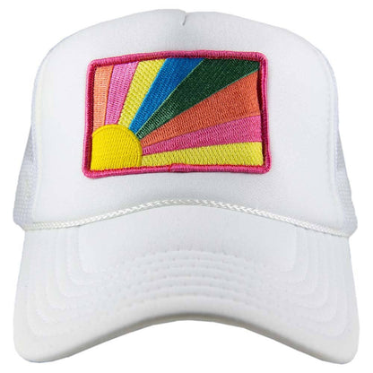 Bursting Sunshine Patch Foam Trucker Hat: Blue - Bria Blair Creative