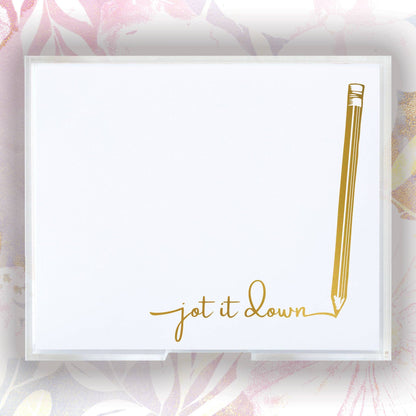 Notepad - Gold Foil Luxe Pencil