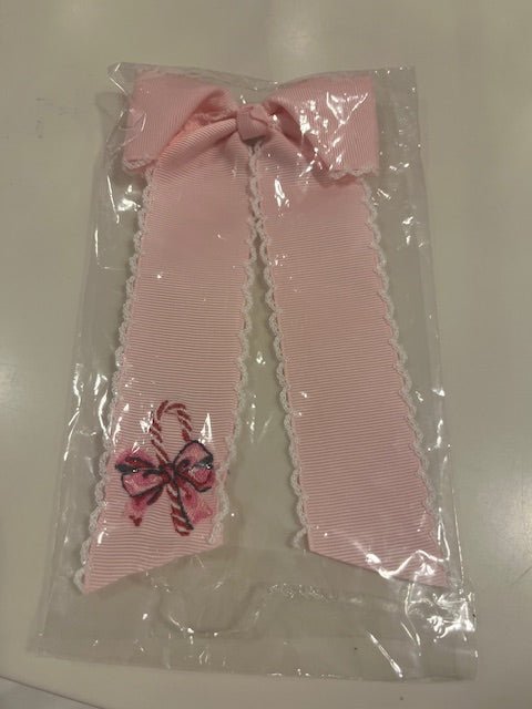 Candy Cane Hair Bow - Pink - Bria Blair Creative