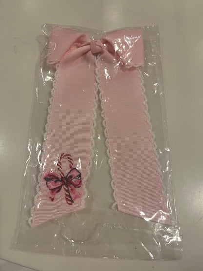 Candy Cane Hair Bow - Pink - Bria Blair Creative