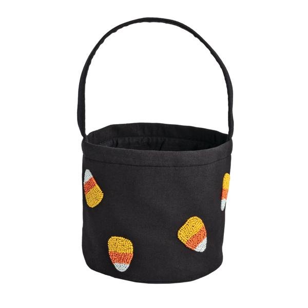 Candy Corn Beaded Halloween Bucket - Bria Blair Creative