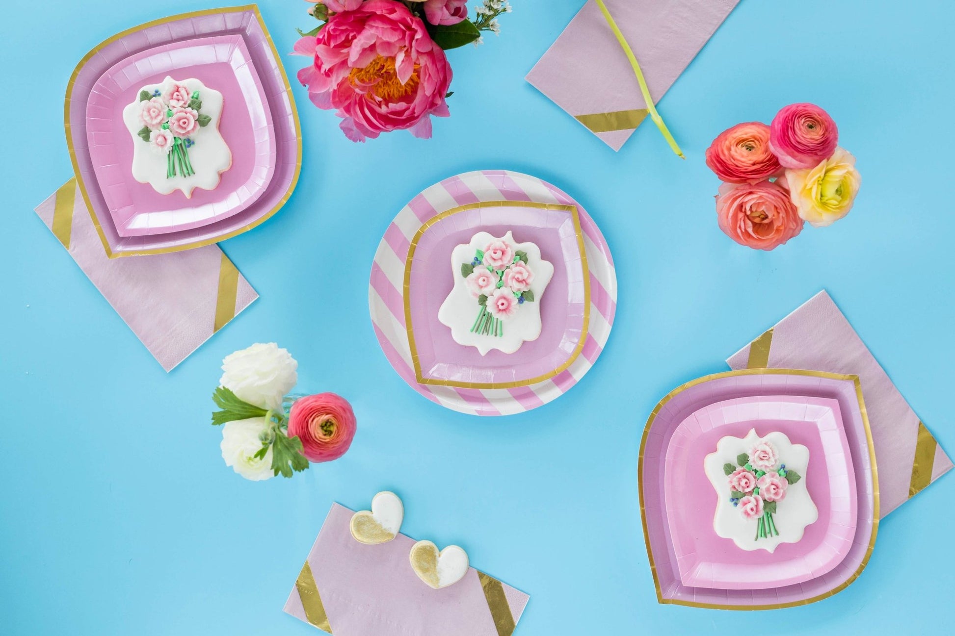 Candy Stripe Dinner Plates - 8 Pk./Pink - Bria Blair Creative