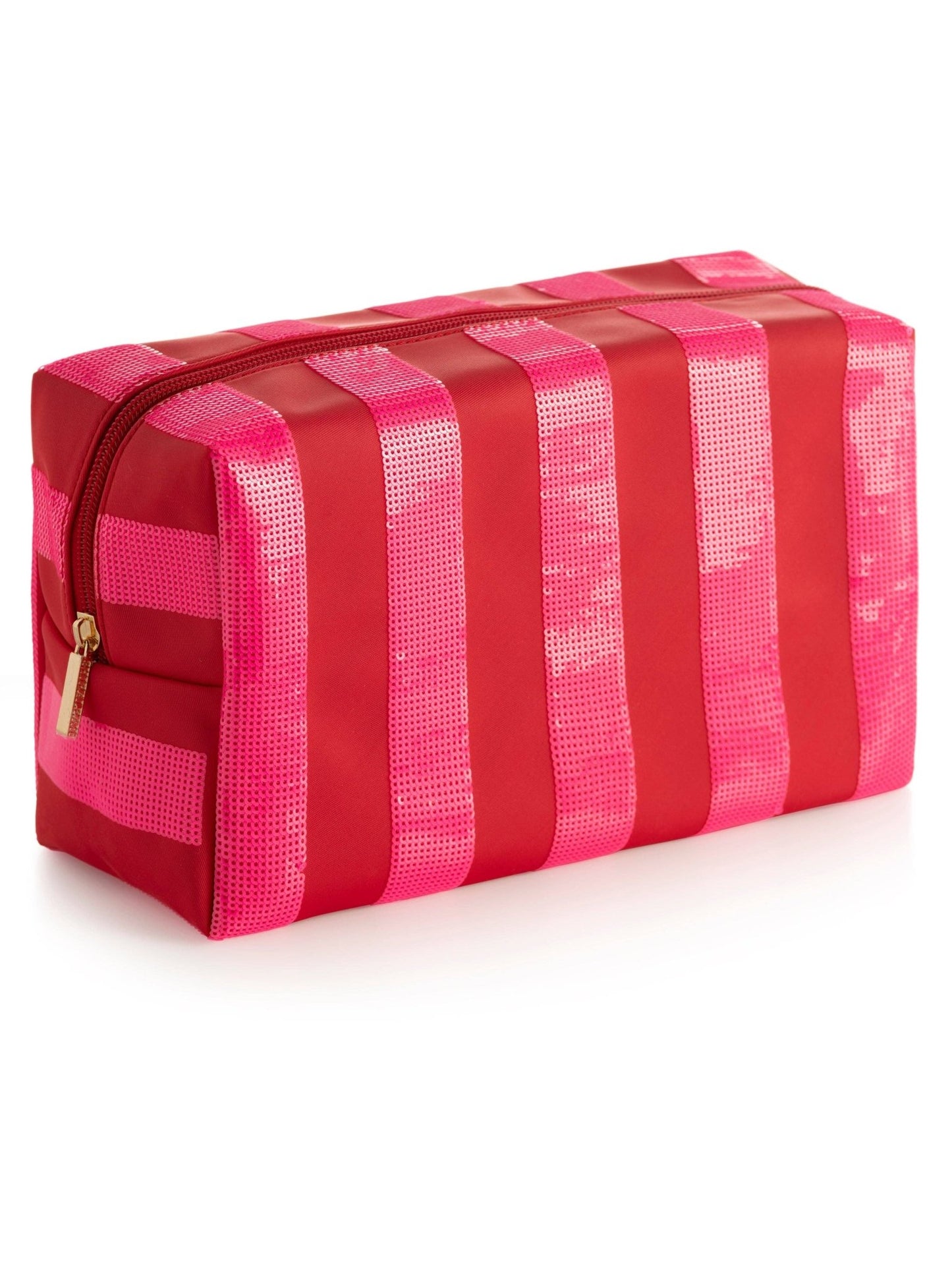 CARA LARGE STRIPE ZIP POUCH, PINK - Bria Blair Creative