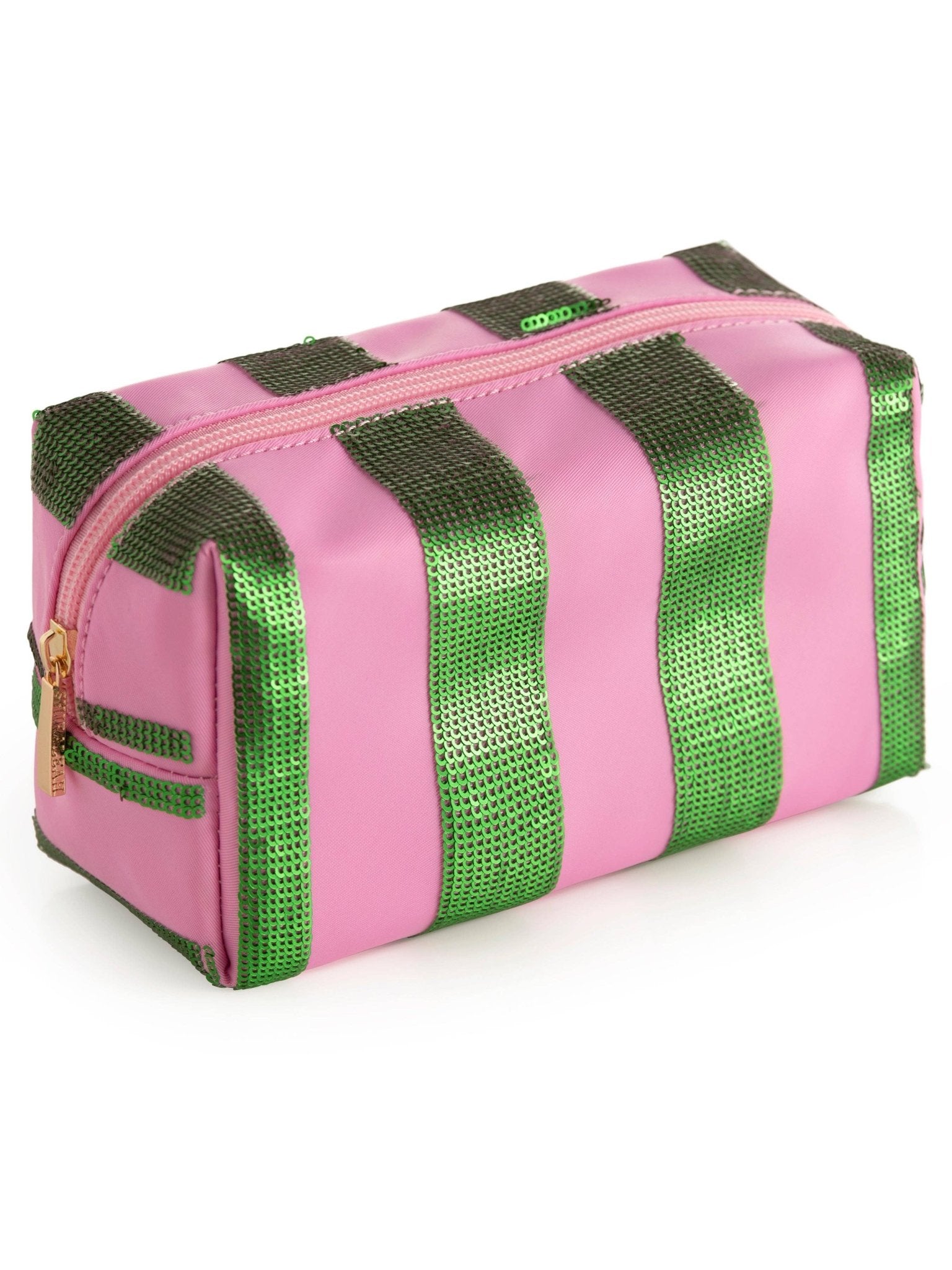 CARA STRIPE ZIP POUCH, GREEN - Bria Blair Creative