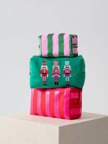 CARA STRIPE ZIP POUCH, GREEN - Bria Blair Creative