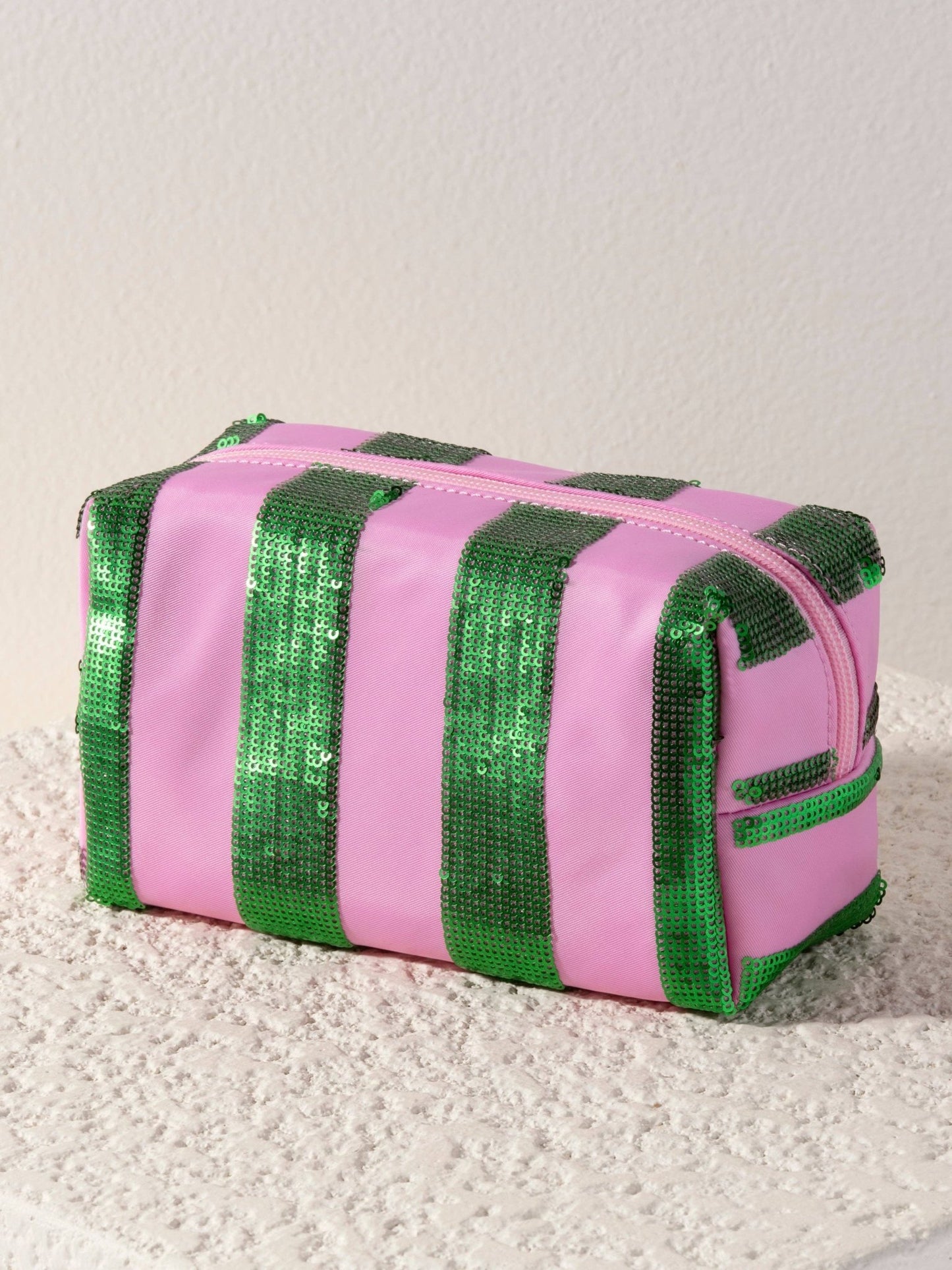 CARA STRIPE ZIP POUCH, GREEN - Bria Blair Creative