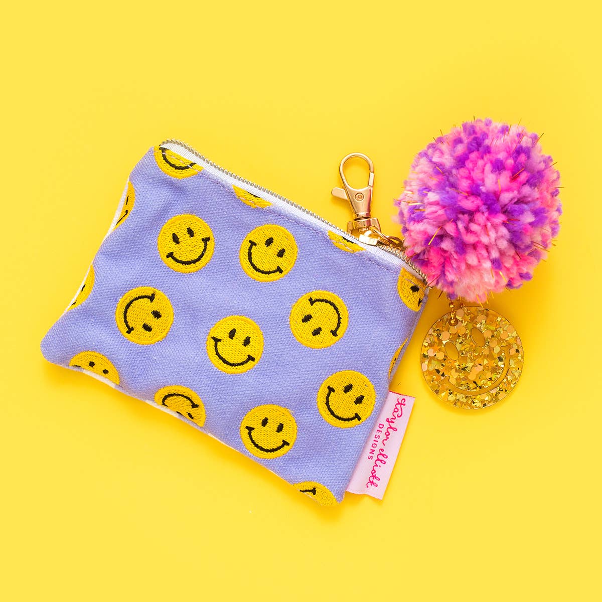 Card Holder Keychain Pouch - Smiley - Mini - Bria Blair Creative
