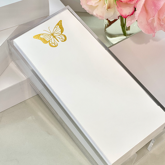 Notepad - Letter size Gold Foil Butterfly