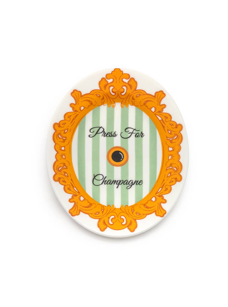 Ceramic Trinket & Jewelry Tray /Dish - "Press for Champagne" - Bria Blair Creative