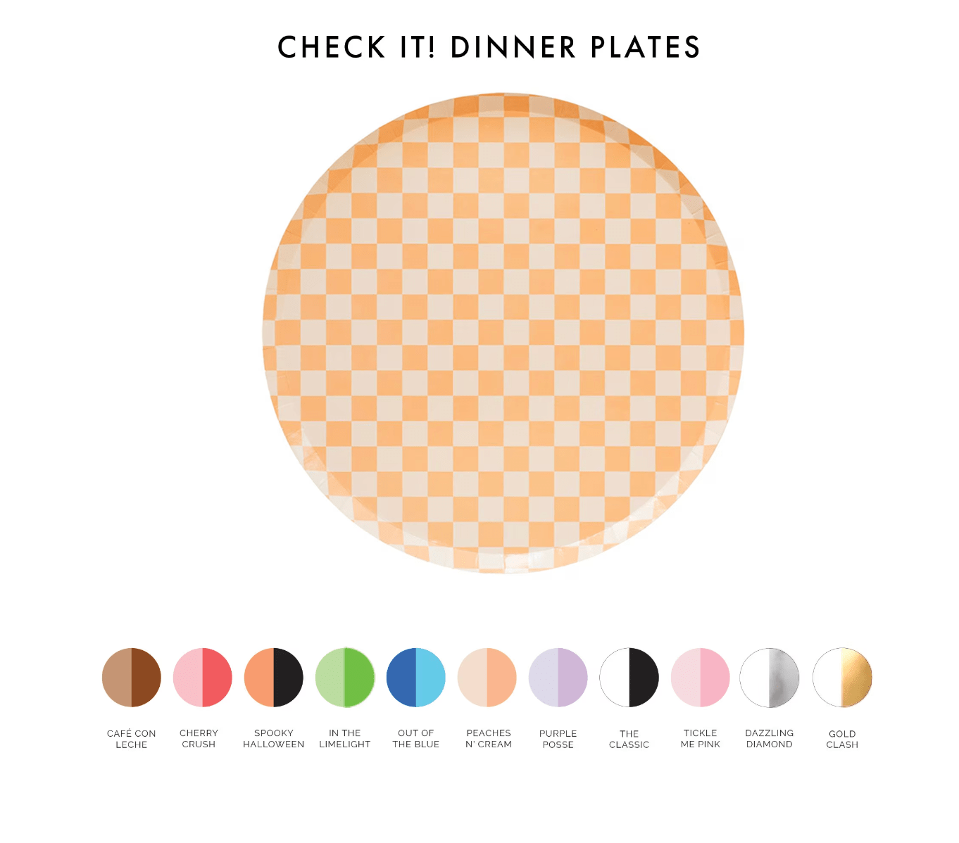 Check It! Dinner Plates - 8 Pk. - 11 Color Options: Tickle Me Pink - Bria Blair Creative